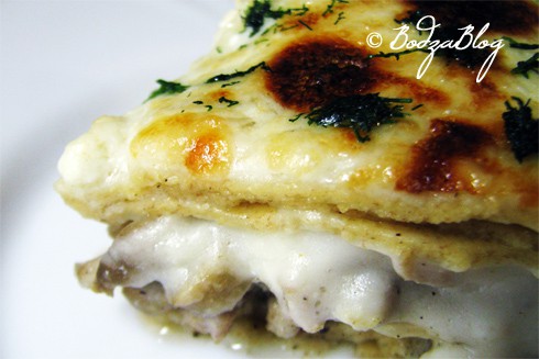 Gombás lasagne – házi tk. tésztával